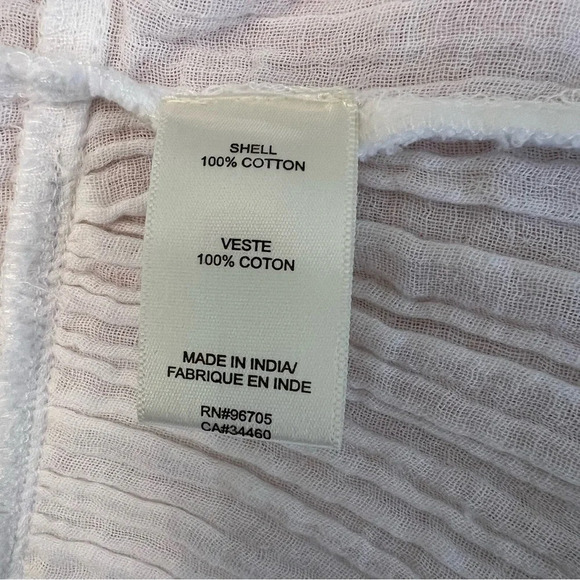 La Vie Rebecca Taylor Puff Sleeve Cotton Gauze Mini Dress White XS Feminine Chic - Picture 4 of 6